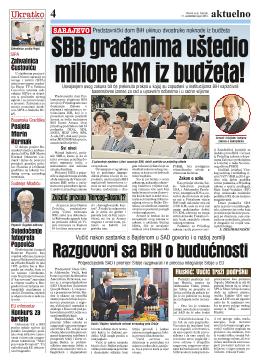 SBB građanima uštedio milione KM iz budžeta!